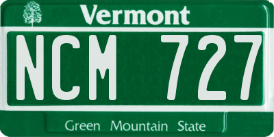 VT license plate NCM727