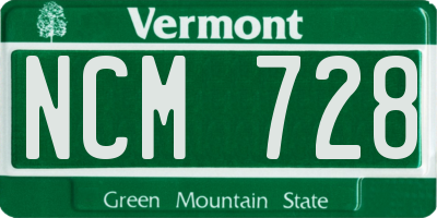 VT license plate NCM728