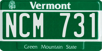 VT license plate NCM731