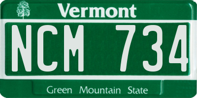 VT license plate NCM734