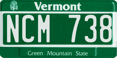 VT license plate NCM738