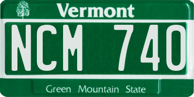 VT license plate NCM740
