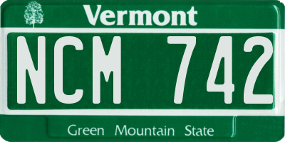VT license plate NCM742