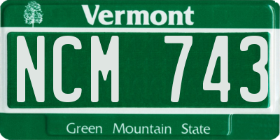 VT license plate NCM743