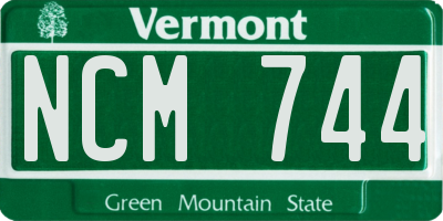 VT license plate NCM744