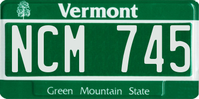 VT license plate NCM745