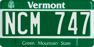 VT license plate NCM747