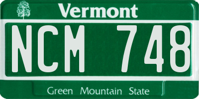 VT license plate NCM748