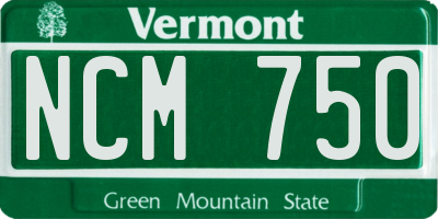 VT license plate NCM750