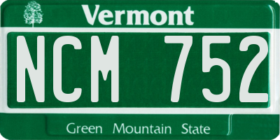 VT license plate NCM752