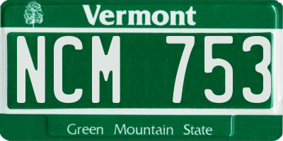 VT license plate NCM753