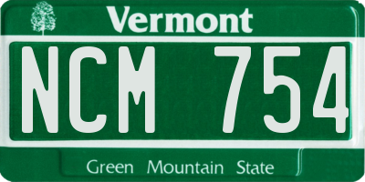 VT license plate NCM754