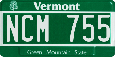 VT license plate NCM755