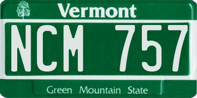 VT license plate NCM757