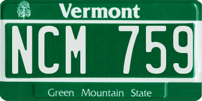 VT license plate NCM759