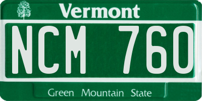 VT license plate NCM760
