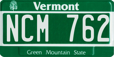 VT license plate NCM762