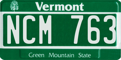 VT license plate NCM763