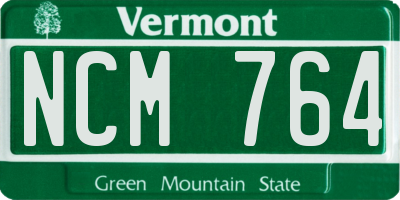VT license plate NCM764
