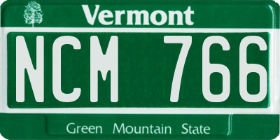 VT license plate NCM766