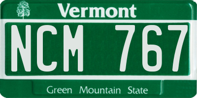 VT license plate NCM767