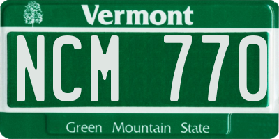 VT license plate NCM770