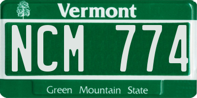 VT license plate NCM774