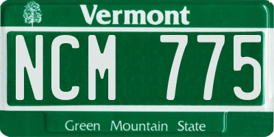VT license plate NCM775