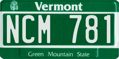VT license plate NCM781