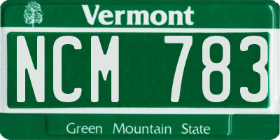 VT license plate NCM783