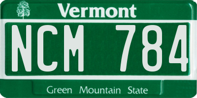 VT license plate NCM784