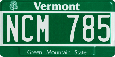 VT license plate NCM785