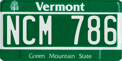 VT license plate NCM786