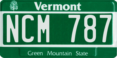 VT license plate NCM787