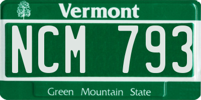 VT license plate NCM793