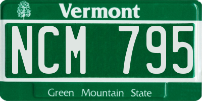 VT license plate NCM795