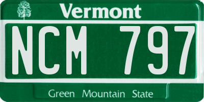 VT license plate NCM797