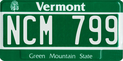 VT license plate NCM799