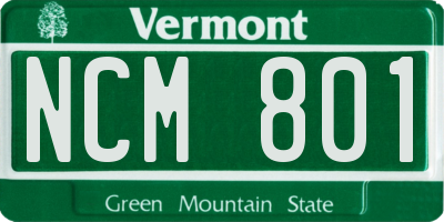 VT license plate NCM801