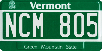 VT license plate NCM805
