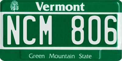 VT license plate NCM806