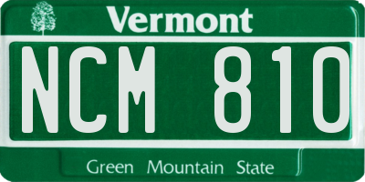 VT license plate NCM810