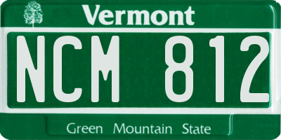 VT license plate NCM812