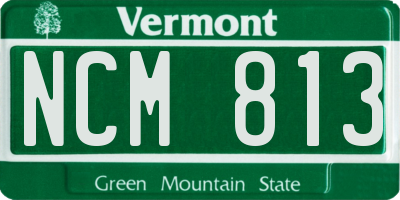 VT license plate NCM813