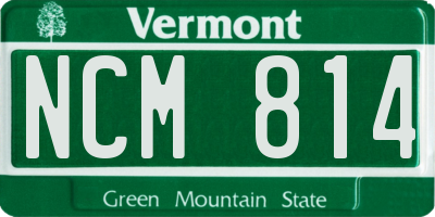 VT license plate NCM814