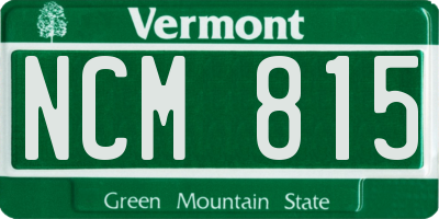 VT license plate NCM815