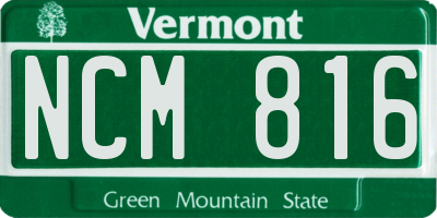 VT license plate NCM816