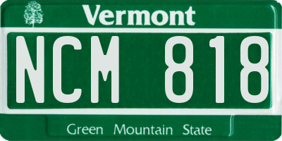 VT license plate NCM818