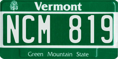 VT license plate NCM819