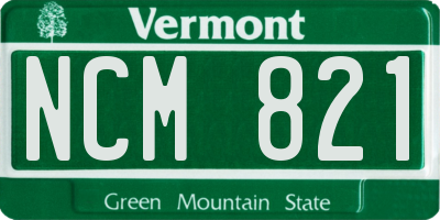 VT license plate NCM821